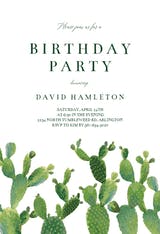 Elegant Cactus - Birthday Invitation